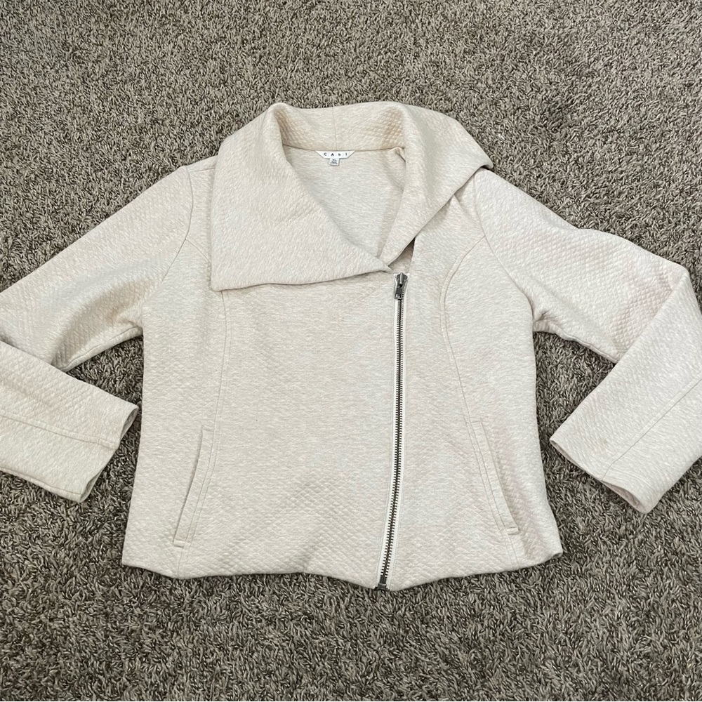 Cabi Oatmeal Ryder Moto Zip Jacket